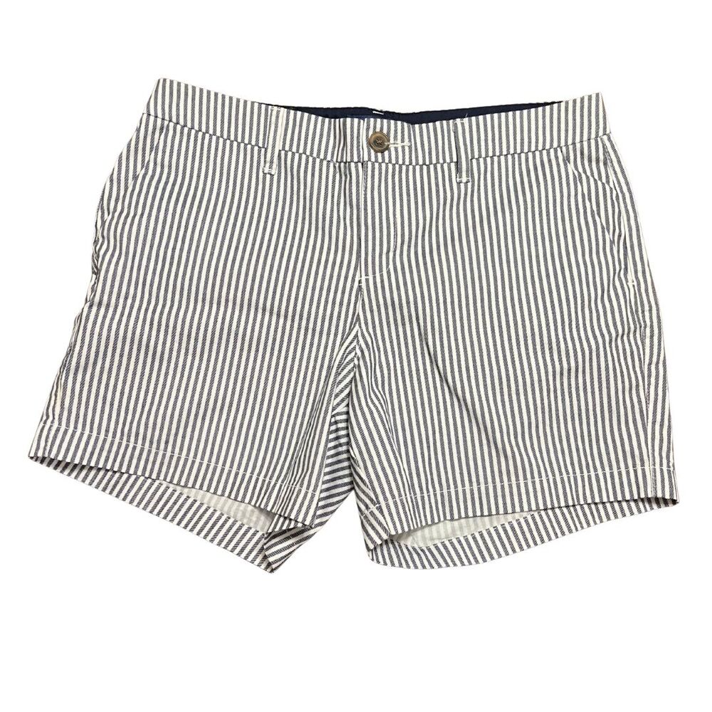 Old Navy Striped Everyday Shorts Women's Size 4 Cotton Blue White